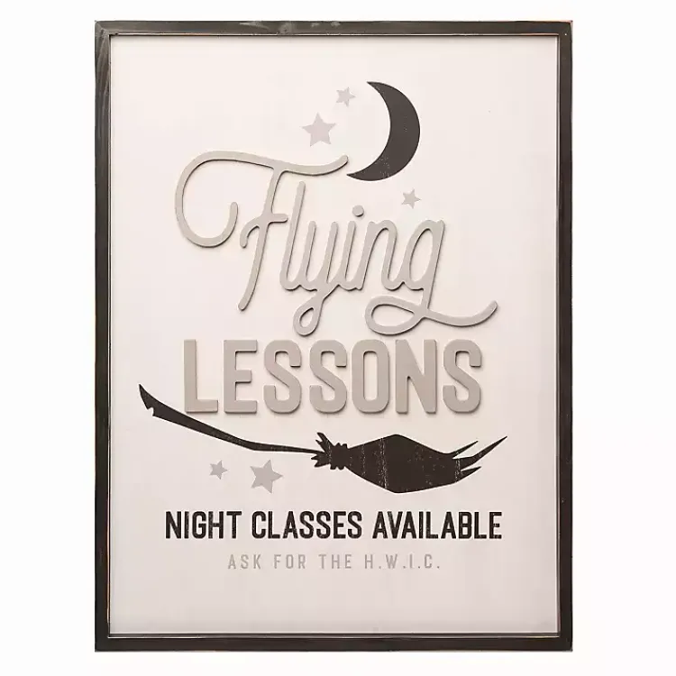 Outlet Flying Lessons Advertisement Wall Plaque Halloween