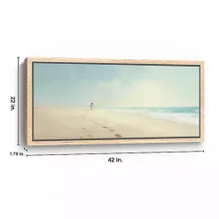 Kirklands Home Canvas Art|Footprints On The Sand Framed Canvas Art Print Multi