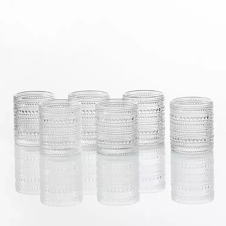Kirklands Home Glassware & Drinkware|Fortessa Bead Short Glasses, Set of 6 Clear