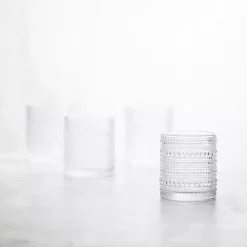 Kirklands Home Glassware & Drinkware|Fortessa Bead Short Glasses, Set of 6 Clear