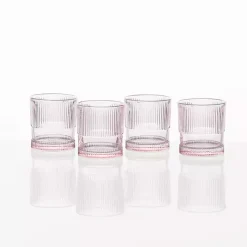 Kirklands Home Glassware & Drinkware|Fortessa NoHo Short Glasses, Set of 4 Pink