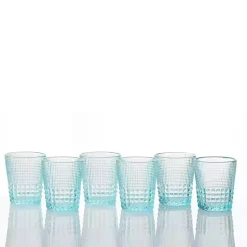 Kirklands Home Glassware & Drinkware|Fortessa Pool Malcolm Short Glasses, Set of 6 Blue