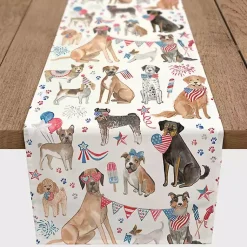 Kirklands Home Table Linens|Fourth of July Patriotic Pups Table Runner, 72 in.