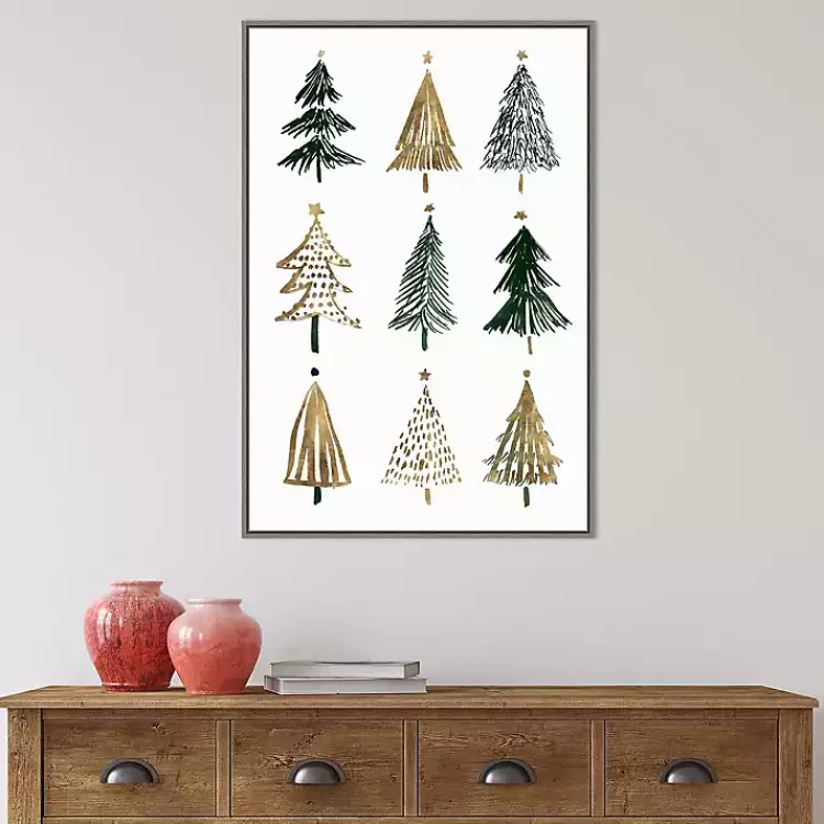 Discount Framed Christmas Trees Canvas Art Print Christmas Art & Wall Decor