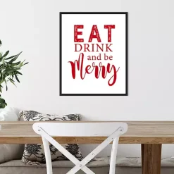 Online Framed Eat Drink Merry Christmas Canvas Art Print Christmas Art & Wall Decor