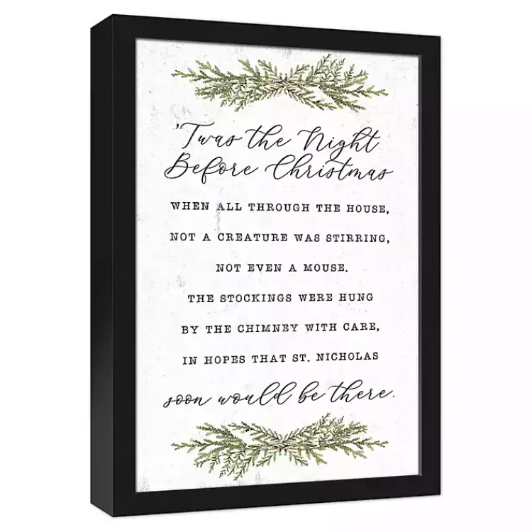 Outlet Framed Night Before Christmas Canvas Wall Plaque Christmas Art & Wall Decor
