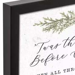 Outlet Framed Night Before Christmas Canvas Wall Plaque Christmas Art & Wall Decor