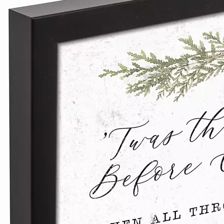 Outlet Framed Night Before Christmas Canvas Wall Plaque Christmas Art & Wall Decor