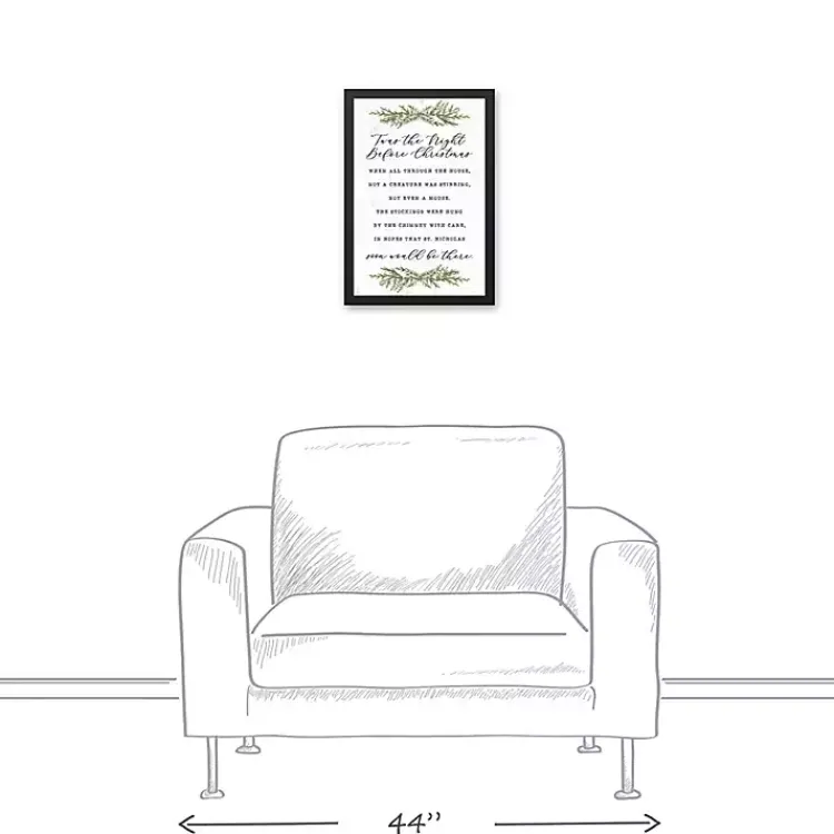 Outlet Framed Night Before Christmas Canvas Wall Plaque Christmas Art & Wall Decor