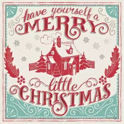 Hot Framed Retro Merry Lil Christmas Canvas Art Print Christmas Art & Wall Decor