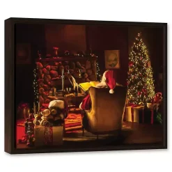 Outlet Framed Santa Sitting Christmas Canvas Art Print Christmas Art & Wall Decor