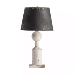 Kirklands Home Table Lamps|Fran Farmhouse Metal Shade Table Lamp Black