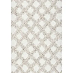 Kirklands Home Area Rugs|Francis Shaggy Diamond Trellis Area Rug, 7x9