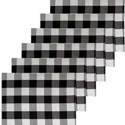 Kirklands Home Table Linens|Franklin Gingham Placemats, Set of 6 Black