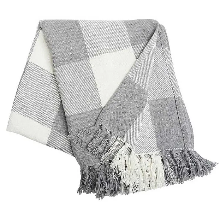New Franklin Gray Buffalo Check Throw Blankets & Throws