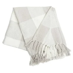 Hot Franklin Light Gray Buffalo Check Throw Blankets & Throws