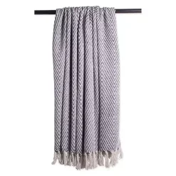 Online French Chevron and Fringe Throw Blankets & Throws