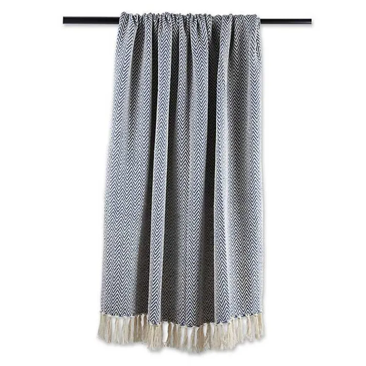 Discount French Chevron Fringe Throw Blankets & Throws