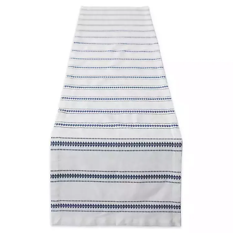 Kirklands Home Table Linens|French Zig Zag Stripe Table Runner, 72 in. Blue