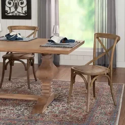 Kirklands Home Dining Chairs|French Country X-Back Dining Chairs, Set of 2 Gray