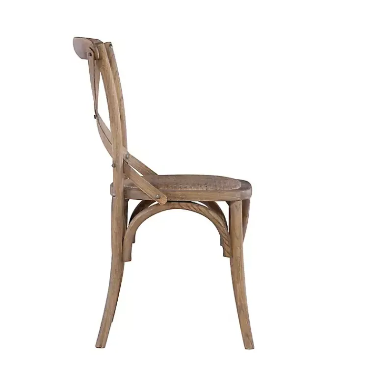 Kirklands Home Dining Chairs|French Country X-Back Dining Chairs, Set of 2 Gray