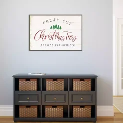 Discount Fresh Cut Trees Framed Canvas Print Christmas Art & Wall Decor