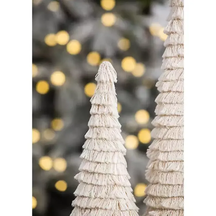 New Fringe Embellished Christmas Trees, Set of 2 Christmas Decorations