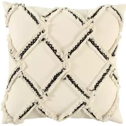 Clearance Fringe Stitched Lattice Throw Pillow Pillows
