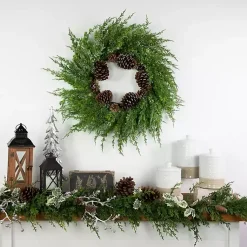 Hot Frosted Cedar Pinecone Wreath Christmas Wreaths