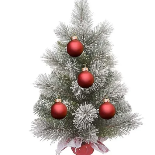 Online Frosted Christmas Tree Arrangement in Red Bag Christmas Arrangements & Garland