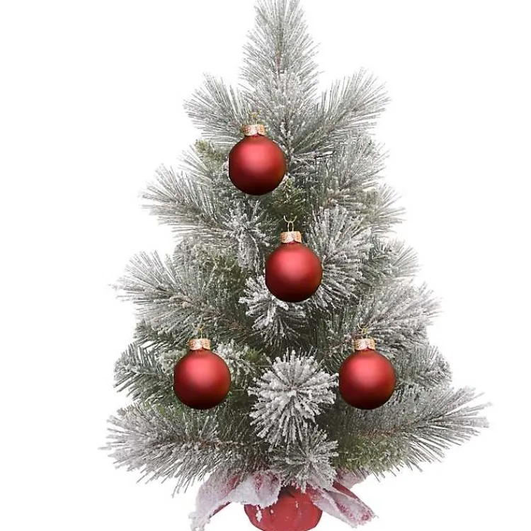 Online Frosted Christmas Tree Arrangement in Red Bag Christmas Arrangements & Garland