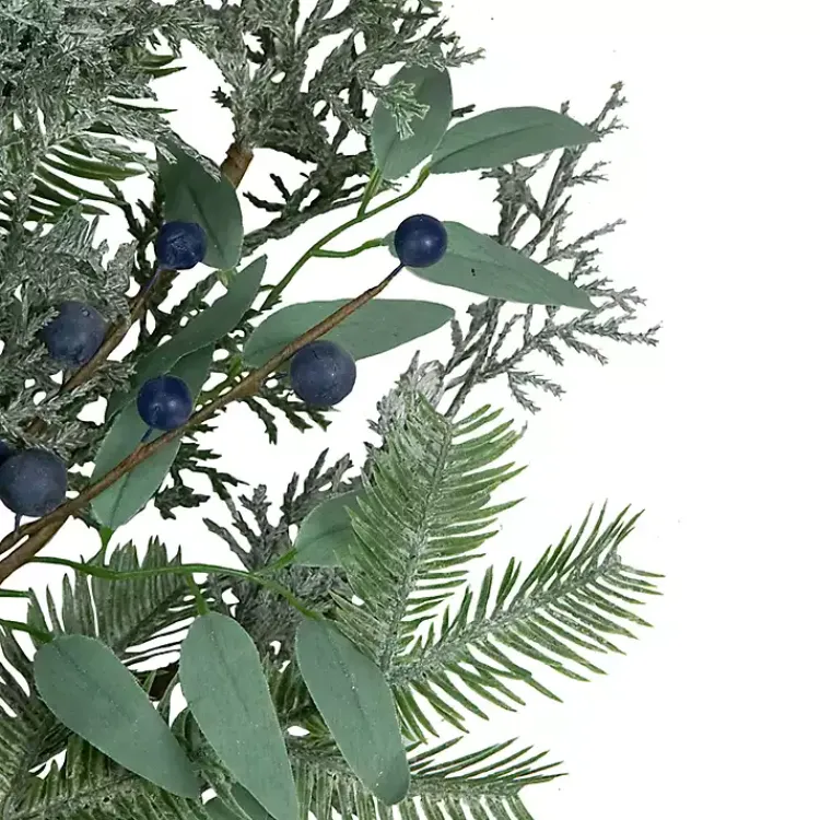 Hot Frosted Foliage and Blueberries Wreath Christmas Wreaths