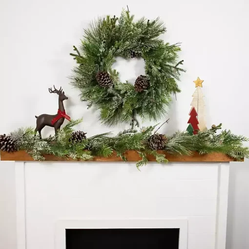 Clearance Frosted Pine and Cedar Wreath Christmas Wreaths