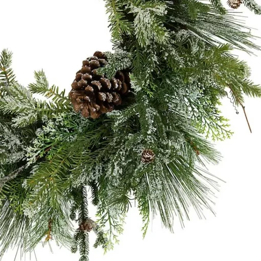 Clearance Frosted Pine and Cedar Wreath Christmas Wreaths