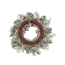 Frosted Silver Berries and Ornaments Wreath Christmas Wreaths