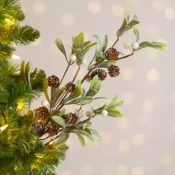 Outlet Frosted White Berry & Greenery Picks, Set of 2 Christmas Tree Decorations