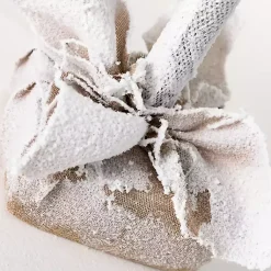 Outlet 4ft. Flocked Pine Christmas Tree in Burlap Sack Christmas Trees