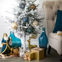 Outlet 4ft. Flocked Pine Christmas Tree in Burlap Sack Christmas Trees