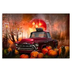 Outlet Full Moon Jack O Lantern Canvas Art Print, 24x36 Halloween