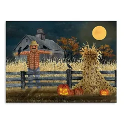 Hot Full Moon Scarecrow Canvas Art Print, 24x32 Halloween