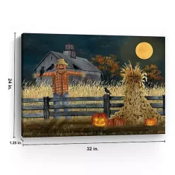 Hot Full Moon Scarecrow Canvas Art Print, 24x32 Halloween
