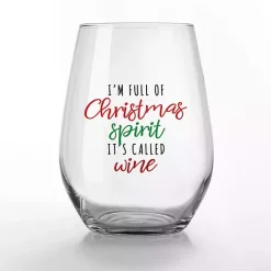 Clearance Full of Christmas Spirit Wine Glasses, Set of 2 Christmas Dining & Entertaining