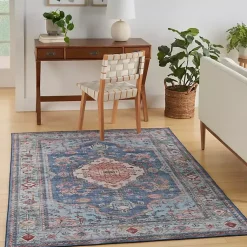 Kirklands Home Area Rugs|Fulton Medallion Area Rug, 5x7 Blue