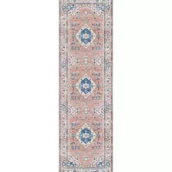Kirklands Home Area Rugs|Fulton Coral Medallion Runner, 2x7 Pink