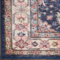 Kirklands Home Area Rugs|Fulton Navy Medallion Runner, 2x7 Blue