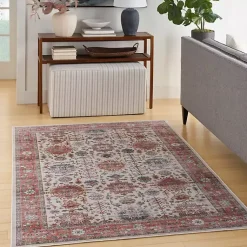 Kirklands Home Area Rugs|Fulton Red Floral Medallion Area Rug, 7x10