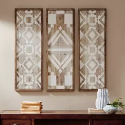 Kirklands Home Wall Plaques|Gail Wooden Plaques, Set of 3 Brown