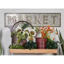 Kirklands Home Wall Quotes & Signs|Galvanized Iron Market Wall Sign Silver