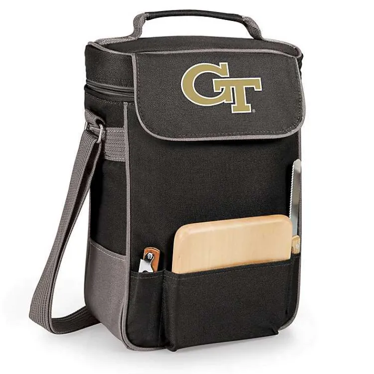 Kirklands Home Barware|Georgia Tech Yellow Jackets Wine & Cheese Tote Black