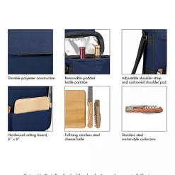 Kirklands Home Barware|Georgia Tech Yellow Jackets Wine & Cheese Tote Black